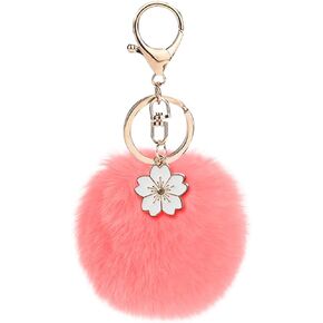 Takyitong Cute Pom Pom Fluffy Keychains, Faux Rabbit Fur Soft Plush Puff Ball Keychain Accessories for Women Girls in Saudi Arabia