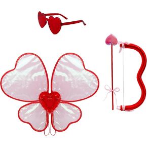 Cupid Cosplay Heart Bow and Arrow Glasses, Valentine's Day Halloween Angel Wings Love Cosplay Party Accessories in Saudi Arabia