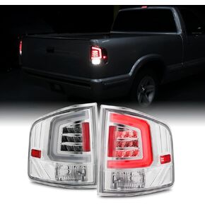 AKKON - Fits 1994-2004 Chevy S10 Pickup GMC Sonoma 96-00 Isuzu Hombre DRL LED Tube Black Tail Lights Pair Left+Right in Kuwait