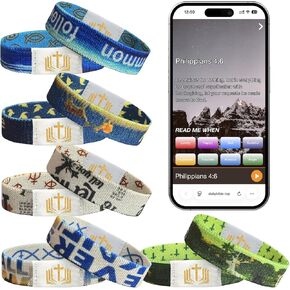 6 Pack Daily Bible Verse Bracelets, Colorful Inspirational Bracelet Bible Christian Wristbands Jesus Jewelry Gifts Faith Reminder for Women Men in Saudi Arabia