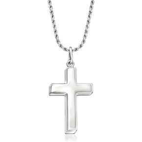 Ross-Simons Men's Sterling Silver Cross Pendant Necklace. 22 inches in Saudi Arabia