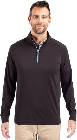 Cutter & Buck Adapt Eco Knit Stretch Recycled Mens Quarter Zip Pullover in Saudi Arabia