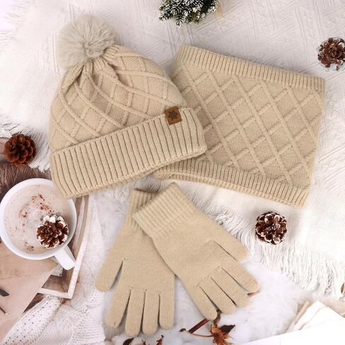 Jaciya Womens Winter Hat Scarf Gloves Set in Saudi Arabia