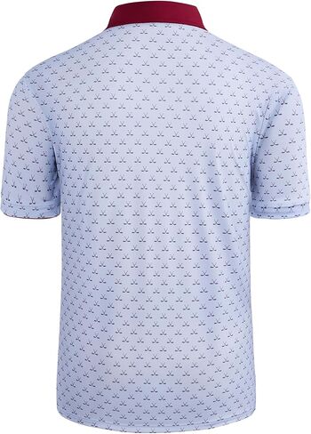 DEMEANOR Mens Golf Polo Shirts Short Sleeve Dry Fit Moisture Wicking Casual Tennis Polos Print Collared Shirt in Saudi Arabia