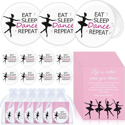 AceOrbit 30 Sets Dance Lover Ballerina Gifts Bulk for Women Pocket Mirror Card with Organza Bags Valentine's Day Inspirational Gifts Dancing Party Favors for Dance Team Supplies in Kuwait