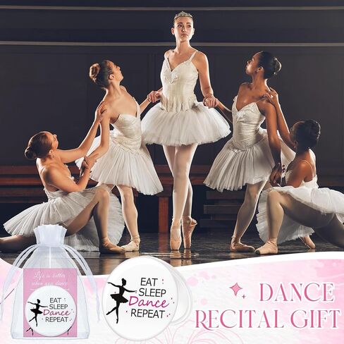 AceOrbit 30 Sets Dance Lover Ballerina Gifts Bulk for Women Pocket Mirror Card with Organza Bags Valentine's Day Inspirational Gifts Dancing Party Favors for Dance Team Supplies in Kuwait