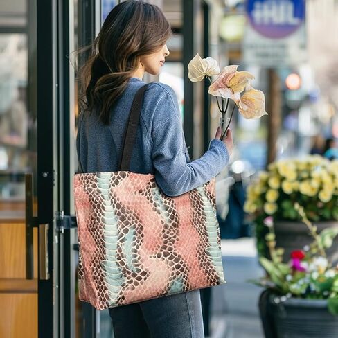 Jolamirel حقيبة كتف للنساء قابلة للطي، حقيبة يد هوبو، لوحة تجريدية فنية صديقة للبيئة، حقيبة تسوق حمل حقائب البقالة in Kuwait