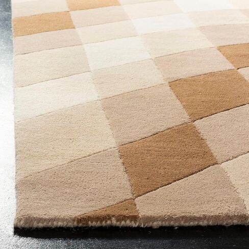 SAFAVIEH Soho Collection 3'6" x 5'6" Sand / Ivory SOH782A Handmade Abstract Premium Wool & Viscose Area Rug in Saudi Arabia