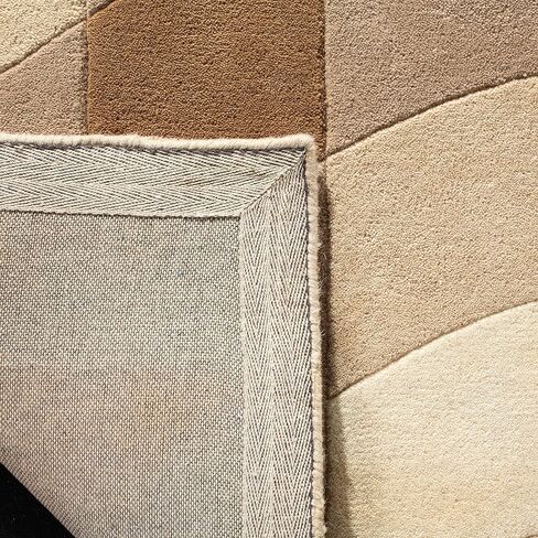 SAFAVIEH Soho Collection 3'6" x 5'6" Sand / Ivory SOH782A Handmade Abstract Premium Wool & Viscose Area Rug in Saudi Arabia