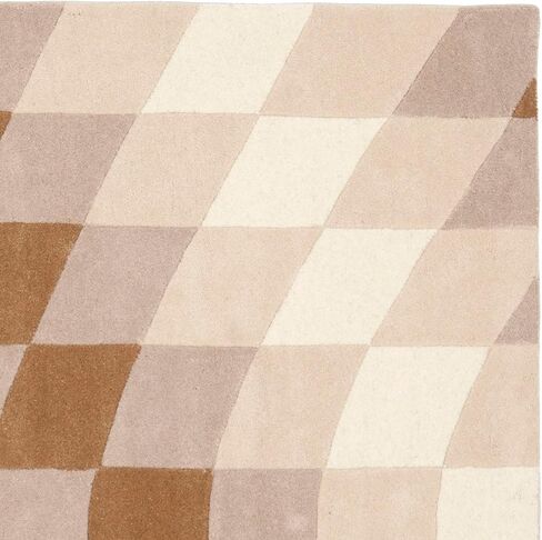 SAFAVIEH Soho Collection 3'6" x 5'6" Sand / Ivory SOH782A Handmade Abstract Premium Wool & Viscose Area Rug in Saudi Arabia