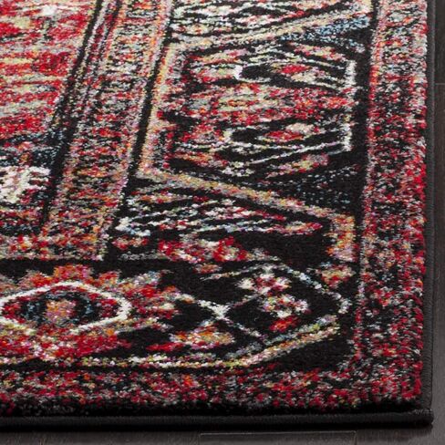 سجادة منطقة مجموعة همدان العتيقة من SAFAVIEH - 20.32 سم × 25.4 سم، أحمر ومتعدد، تصميم فارسي تقليدي شرقي، لا يتساقط ويسهل العناية به، مثالي للمناطق ذات حركة المرور العالية في غرفة المعيشة وغرفة النوم (VTH215A) in Saudi Arabia