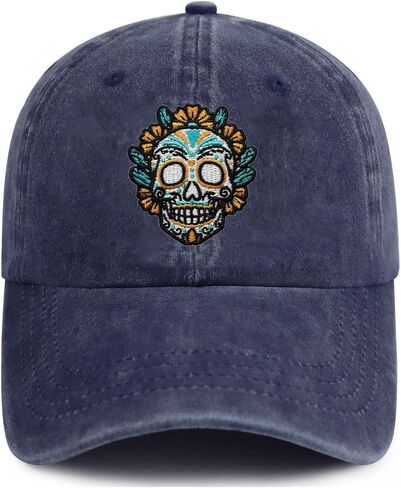 قبعة بيسبول مطرزة بجمجمة مكسيكية من Yuawoi بتصميم زهور الصبار المكسيكي in Kuwait