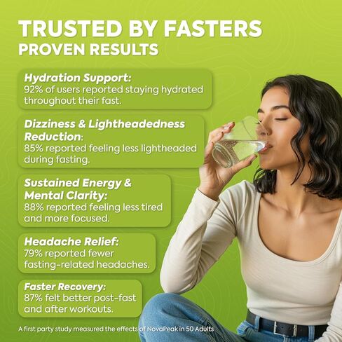 NovaPeak Fasting Electrolytes - Fast Hydration & Fasting Salts - Electrolytes for Fasting - Fasting Supplement - 30 Servings, Lemon Lime in Saudi Arabia