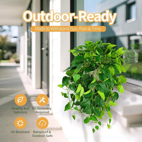 QIANYUN Hanging Plant Artificial Ivy – 40" Fake Potted Plants with Pot, 2PCS Trailing Greenery Vines for Indoor Shelf, Bedroom, Living Room, Bathroom, Office, or Outdoor Porch Decoration in Saudi Arabia