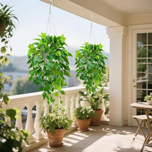 QIANYUN Hanging Plant Artificial Ivy – 40" Fake Potted Plants with Pot, 2PCS Trailing Greenery Vines for Indoor Shelf, Bedroom, Living Room, Bathroom, Office, or Outdoor Porch Decoration in Saudi Arabia