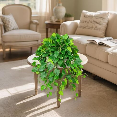 QIANYUN Hanging Plant Artificial Ivy – 40" Fake Potted Plants with Pot, 2PCS Trailing Greenery Vines for Indoor Shelf, Bedroom, Living Room, Bathroom, Office, or Outdoor Porch Decoration in Saudi Arabia