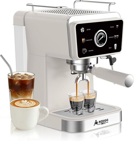 آلة الإسبريسو ، 20 آلات قهوة Expresso مع عصا البخار الحليب ، صانع إسبرسو احترافي مع خزان المياه القابل للإزالة 52 أوقية و 4 أوضاع تخمير ، أسود in Saudi Arabia