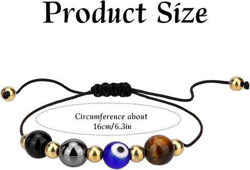 Mikovivi Evil Eye Bracelet for Women Men Triple Protective Adjustable Bracelet Stylish Spiritual Lucky Charms Jewelry Accessory Devil's Eye Beads Gift Suitable for Family Friend Colleague in Saudi Arabia