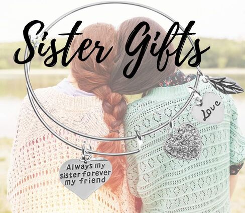 Sister Gifts, Best Friend Sister Jewelry, Always Sister Forever Friend Bracelet, Sister Gifts From Sister, Big Sister, Little Sister Charm Bangle, Soul Sisters, Sister Gift for Women in Saudi Arabia