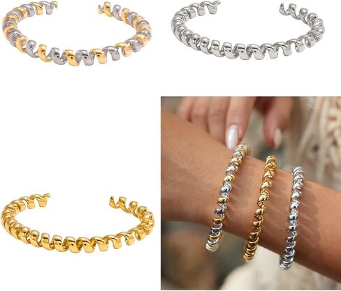 XIUBOSHI Spring Coil Open Bangle for Women Stainless Steel Minimalist Jewelry Birthdays Anniversaries Versatile in Saudi Arabia
