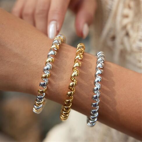 XIUBOSHI Spring Coil Open Bangle for Women Stainless Steel Minimalist Jewelry Birthdays Anniversaries Versatile in Saudi Arabia