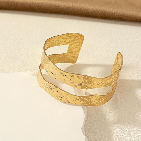 Gold Bangle Bracelets for Women, Elegant Stackable Bangle & Cuff Bracelet Set, Jewelry Gifts for Women in Saudi Arabia