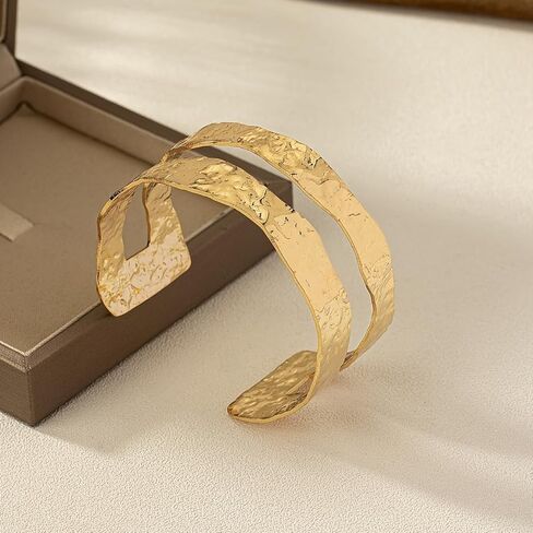 Gold Bangle Bracelets for Women, Elegant Stackable Bangle & Cuff Bracelet Set, Jewelry Gifts for Women in Saudi Arabia
