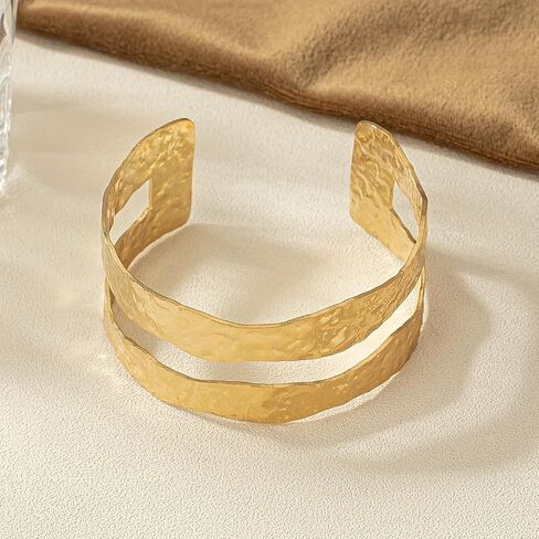 Gold Bangle Bracelets for Women, Elegant Stackable Bangle & Cuff Bracelet Set, Jewelry Gifts for Women in Saudi Arabia