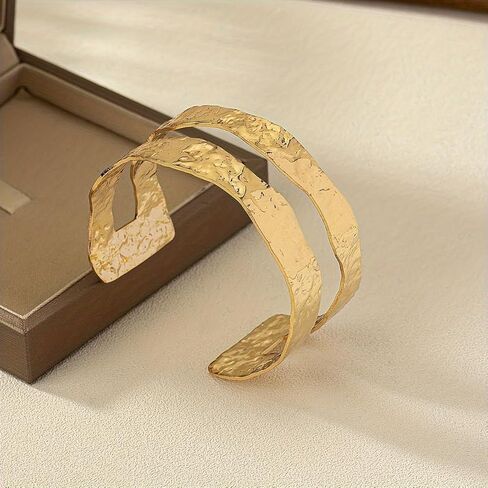 Gold Bangle Bracelets for Women, Elegant Stackable Bangle & Cuff Bracelet Set, Jewelry Gifts for Women in Saudi Arabia