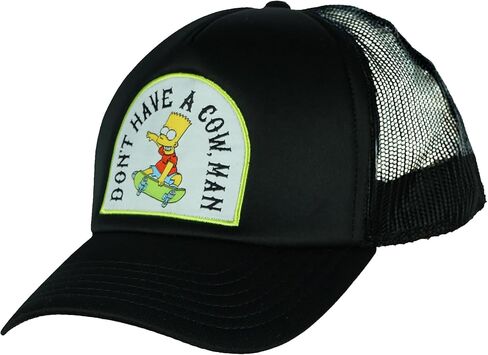 The Simpsons Bart Don't Have A Cow Embroidered Mesh Back Snapback Baseball Hat in Saudi Arabia