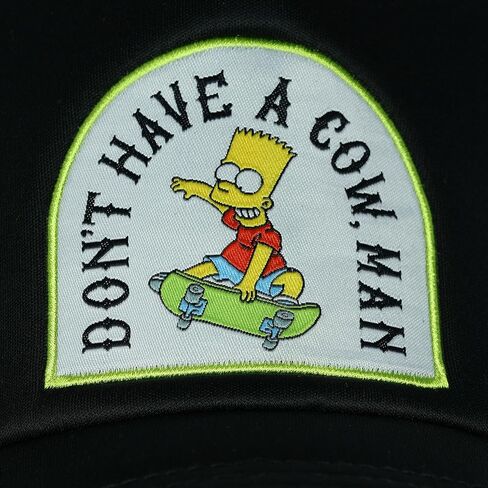 The Simpsons Bart Don't Have A Cow Embroidered Mesh Back Snapback Baseball Hat in Saudi Arabia