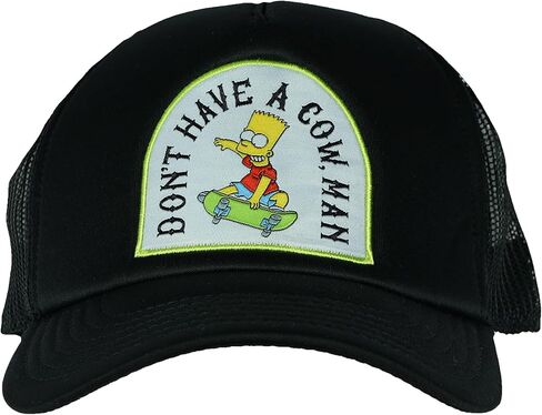 The Simpsons Bart Don't Have A Cow Embroidered Mesh Back Snapback Baseball Hat in Saudi Arabia