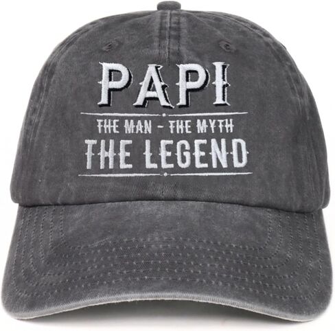 قبعة مطرزة من Papi Gifts، هدايا الجد المضحكة للرجال، ملحقات هدايا قبعة قابلة للتعديل لأعياد الميلاد والكريسماس باللون الرمادي in Saudi Arabia