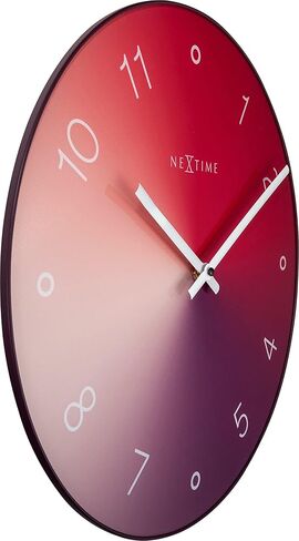 NEXTIME ساعة حائط-قطر 40 سم-زجاج/معدن-أحمر-'متدرج' 40×0.7 سم in Kuwait
