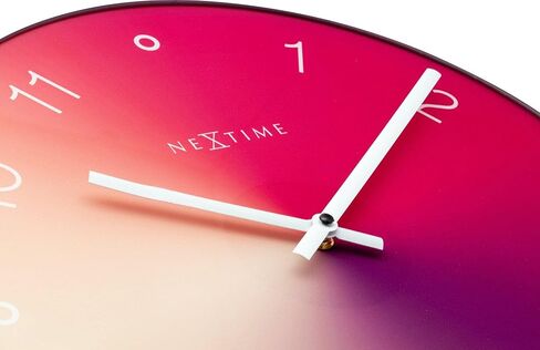 NEXTIME ساعة حائط-قطر 40 سم-زجاج/معدن-أحمر-'متدرج' 40×0.7 سم in Kuwait