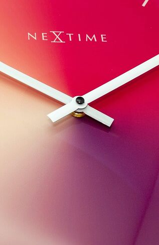 NEXTIME ساعة حائط-قطر 40 سم-زجاج/معدن-أحمر-'متدرج' 40×0.7 سم in Kuwait