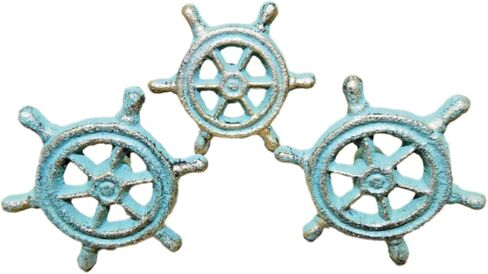 6 الحديد الزهر بحري Shipswheel نمط درج مقبض سحب مقابض الأبواب الشاطئ IRP-818 اليدوية ديكور الحرفي ديكور فني للمنزل خمر in Kuwait