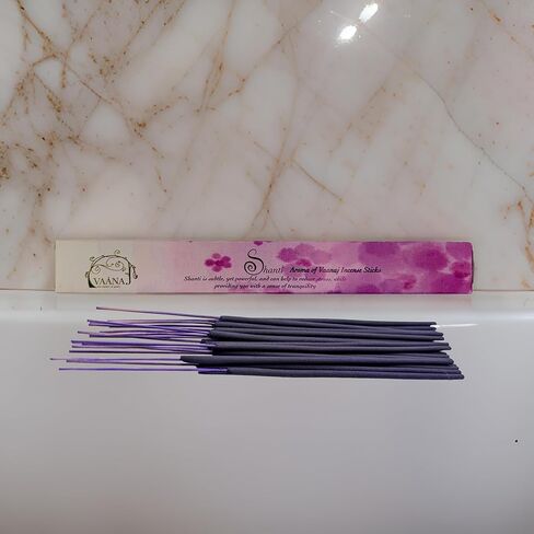 Shanti - Vaanaj Premium Incense Sticks, Essence of Purity, 20 Sticks, A Vibrant Tropical Breeze—Zesty, Fresh, and Sweet Notes, Aroma Therapy, Relaxation, Enhances Emotional Well-Being in Saudi Arabia