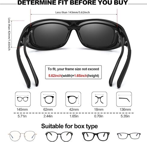 Trysee Polarized Fit Over Sunglasses for Men Women Wrap Around Sunglasses to Wear Over Glasses with UV Protection TS4106 in Saudi Arabia