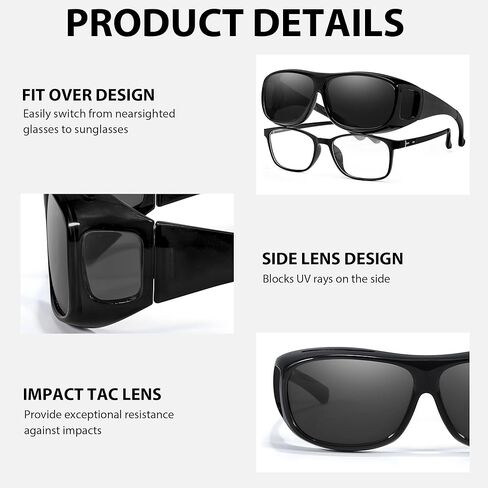 Trysee Polarized Fit Over Sunglasses for Men Women Wrap Around Sunglasses to Wear Over Glasses with UV Protection TS4106 in Saudi Arabia
