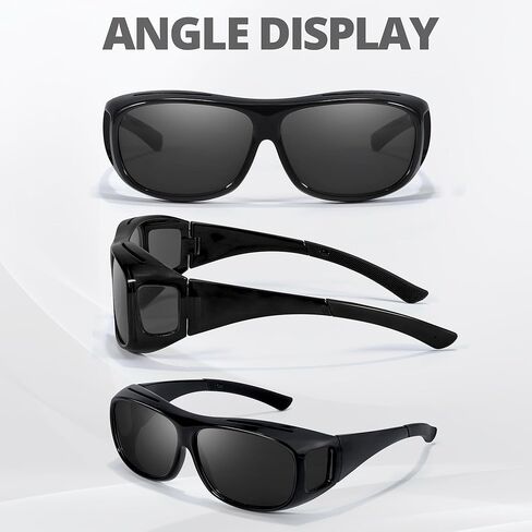Trysee Polarized Fit Over Sunglasses for Men Women Wrap Around Sunglasses to Wear Over Glasses with UV Protection TS4106 in Saudi Arabia