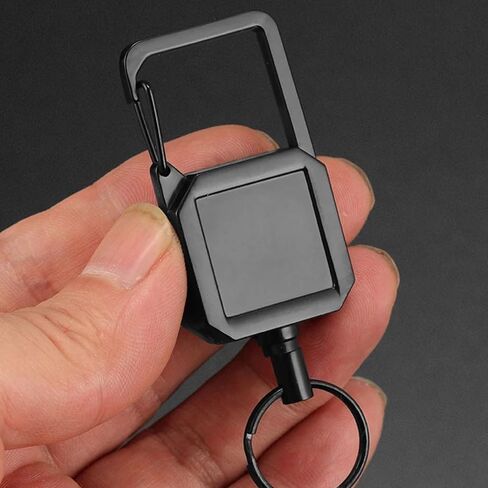 Outdoor Heavy Duty Retractable Keychain Square Prevent loss Tactical ID Badge Reel Key Ring in Saudi Arabia
