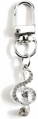 سلسلة مفاتيح موسيقية مع أحجار الراين بلينغ الموسيقى ملاحظة Keycharm للنساء عشاق موسيقى البوب ​​محفظة كيرينغ والهدايا in Saudi Arabia
