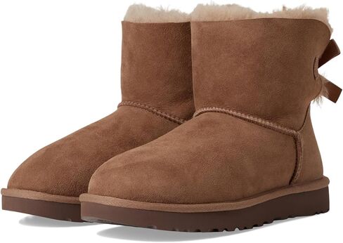UGG Women's MINI Bailey Bow II Fashion Boot, Obsidian, 8 in Saudi Arabia