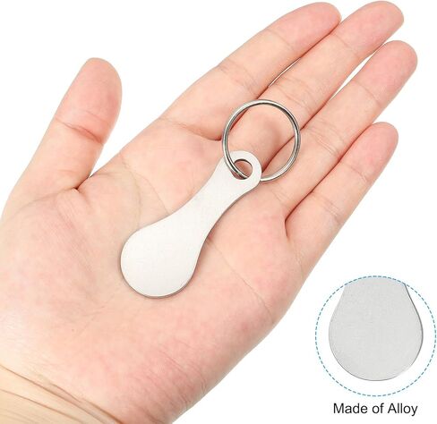 Shopping Trolley Token Key Ring, 6 Pack 2.2 Inch Stainless Steel Cart Remover Unlock Release Keychain for Grocery Shopping Cart, Silver Tone in Saudi Arabia