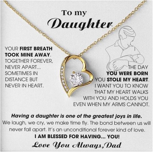 Momavo Jewelry Daughter Gift From Dad, Father Daughter Gift, Dad to Daughter Gift, To My Daughter, BLESSED FOR HAVING YOU in Saudi Arabia