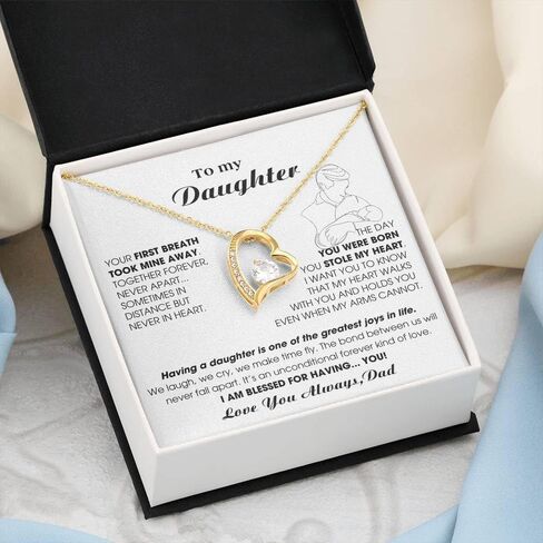 Momavo Jewelry Daughter Gift From Dad, Father Daughter Gift, Dad to Daughter Gift, To My Daughter, BLESSED FOR HAVING YOU in Saudi Arabia