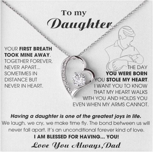Momavo Jewelry Daughter Gift From Dad, Father Daughter Gift, Dad to Daughter Gift, To My Daughter, BLESSED FOR HAVING YOU in Saudi Arabia
