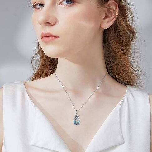 CVRAVO Mustard Seed Necklace for Women 925 Sterling Silver Turquoise Tree of Life Pendant Nekclace Faith Jewelry Gifts for Women in Saudi Arabia