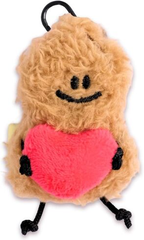 سلسلة مفاتيح juju Pati Mini Peanut Plush مع قلب، هدية لطيفة للزوجين للذكرى السنوية، أحبك هدية له أو لها، حقيبة حب صغيرة ساحرة للمحفظة أو حقيبة الظهر × خطة متقلبة in Saudi Arabia